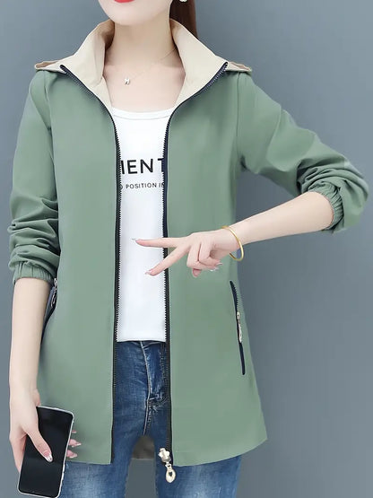 Cozy Long Sleeve Zip Up Hooded Jacket