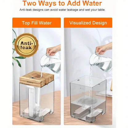 Anti-leak Design & Top Fill Humidifier 1.98 Gallon