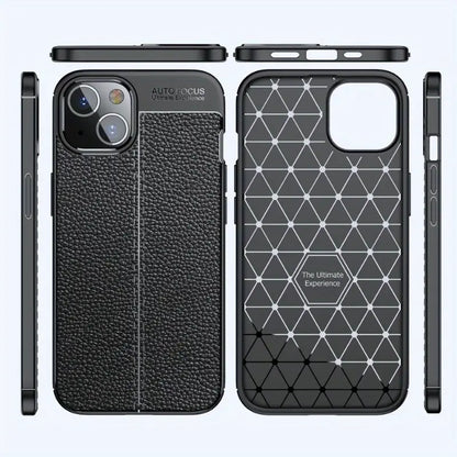 Synthetic Leather Grained Silicone Phone Case