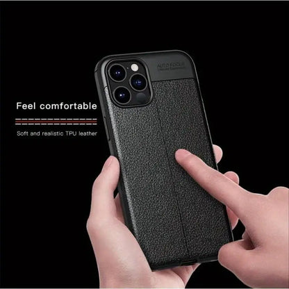 Synthetic Leather Grained Silicone Phone Case