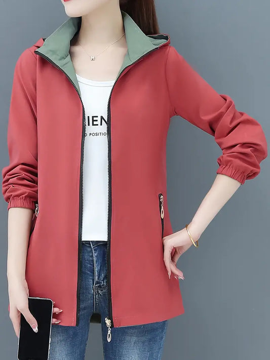 Cozy Long Sleeve Zip Up Hooded Jacket