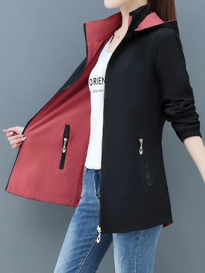 Cozy Long Sleeve Zip Up Hooded Jacket