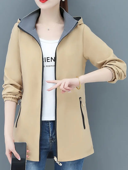 Cozy Long Sleeve Zip Up Hooded Jacket